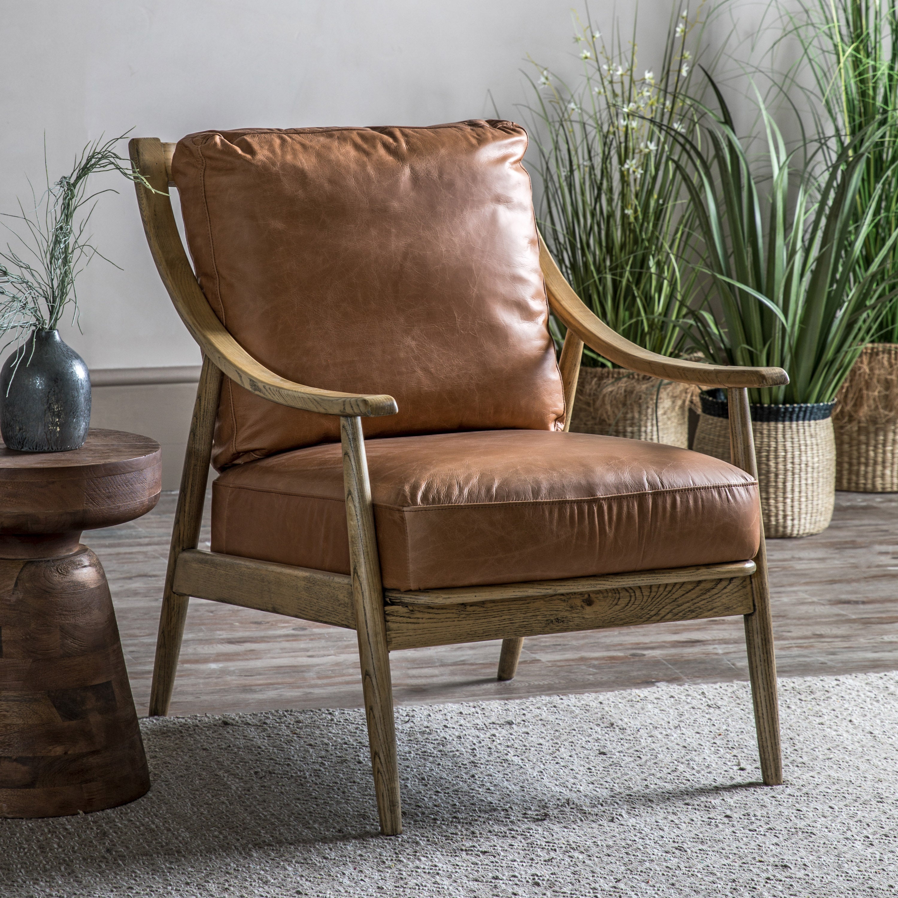 Retro deals leather armchair