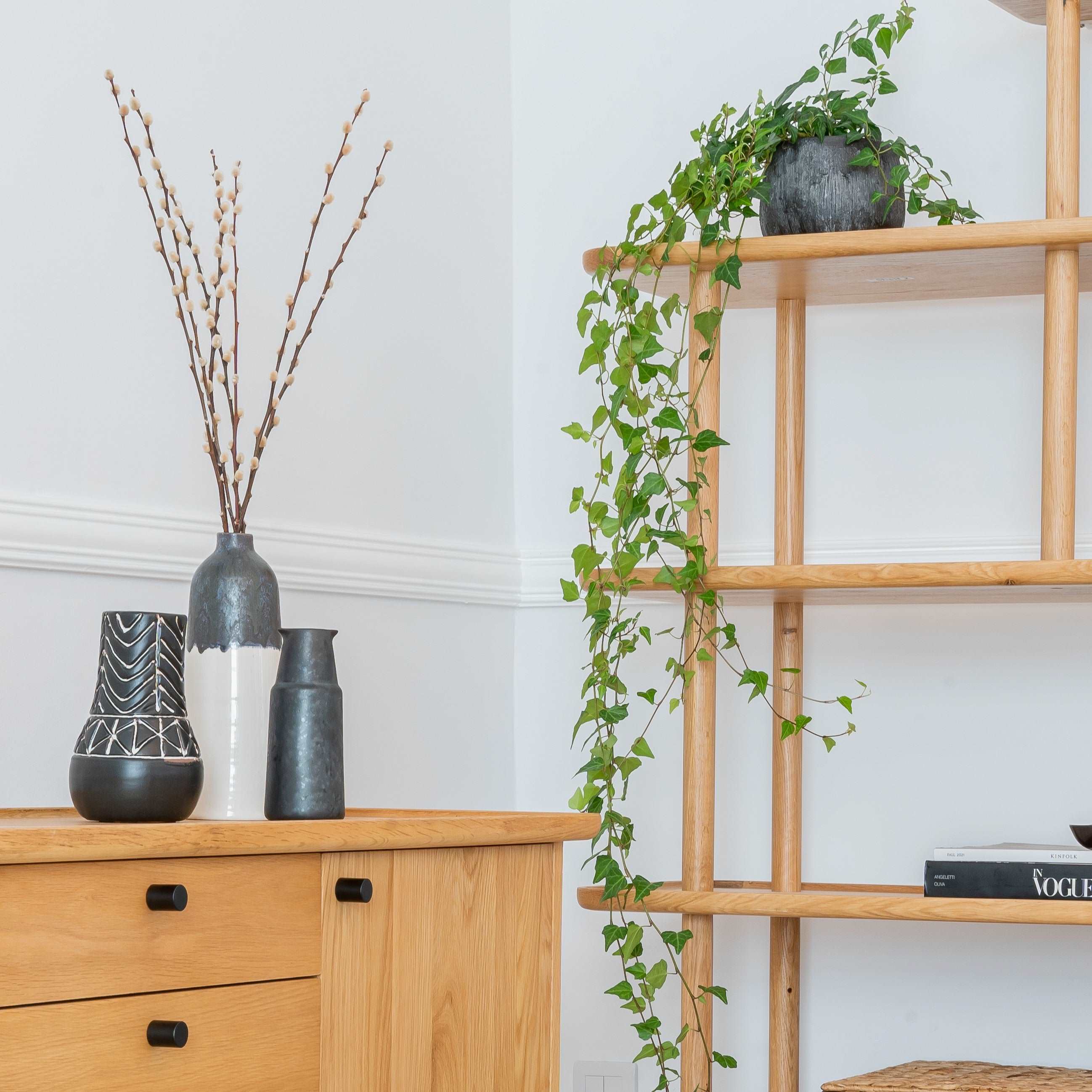 Sandywater Wooden Open Display Shelving unit in Solid Oak