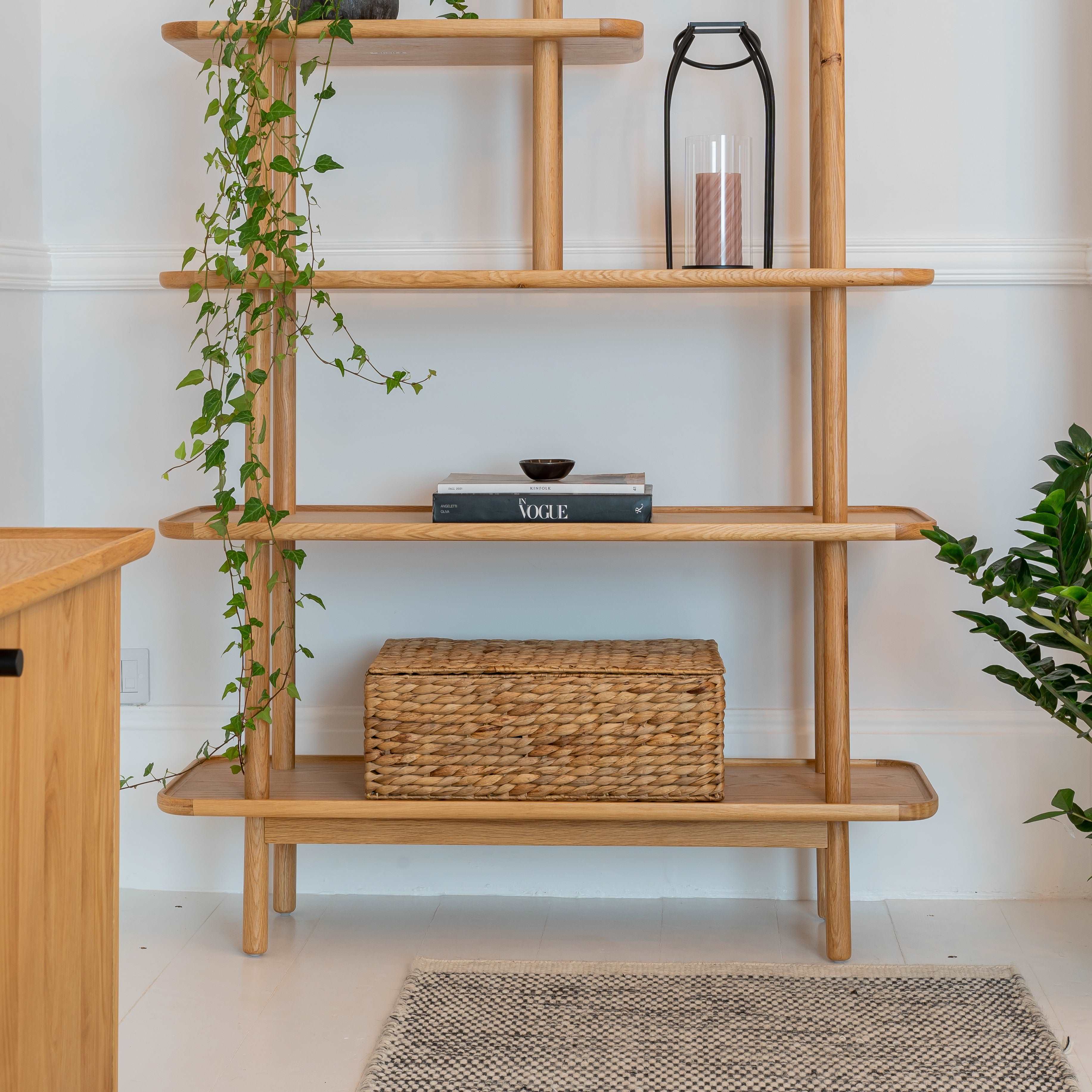 Sandywater Wooden Open Display Shelving unit in Solid Oak