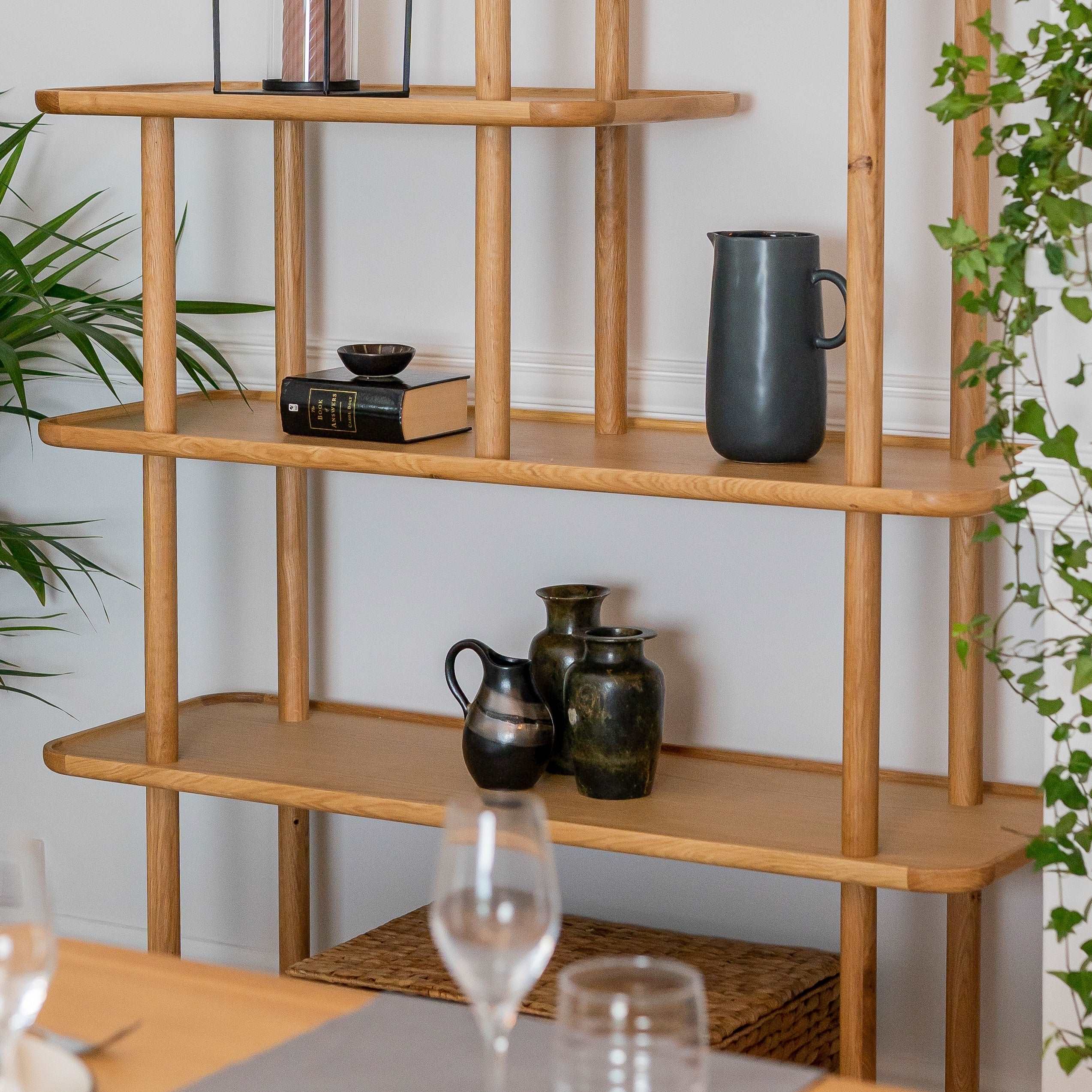 Sandywater Wooden Open Display Shelving unit in Solid Oak